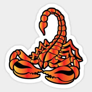 Flaming Orange Scorpion, Tribal Art Style Sticker